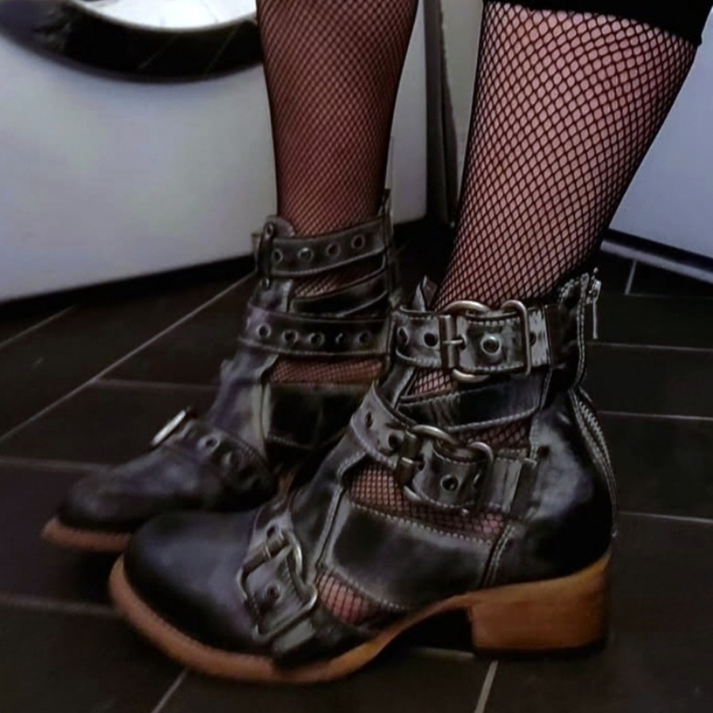 Stylish Black Leather Ankle Boots